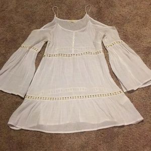 Cold shoulder bell sleeve top